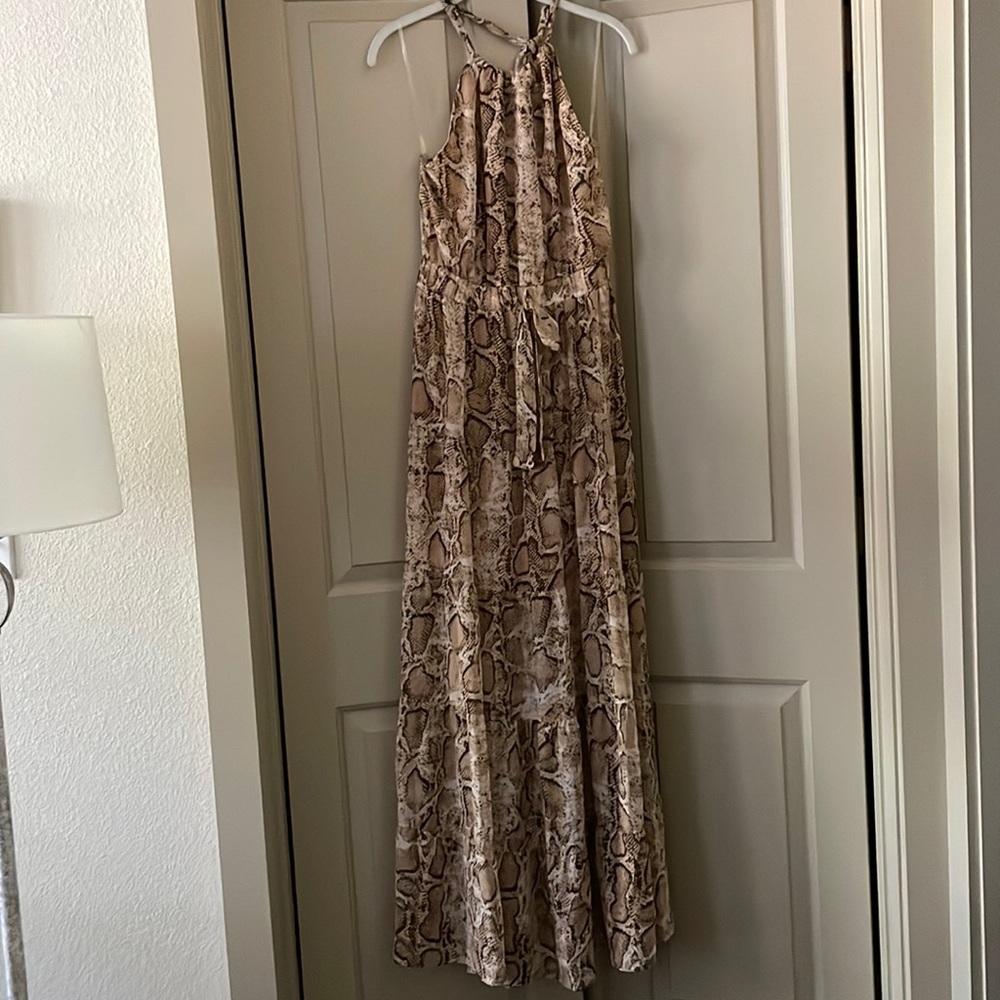 Snakeskin halter top maxi